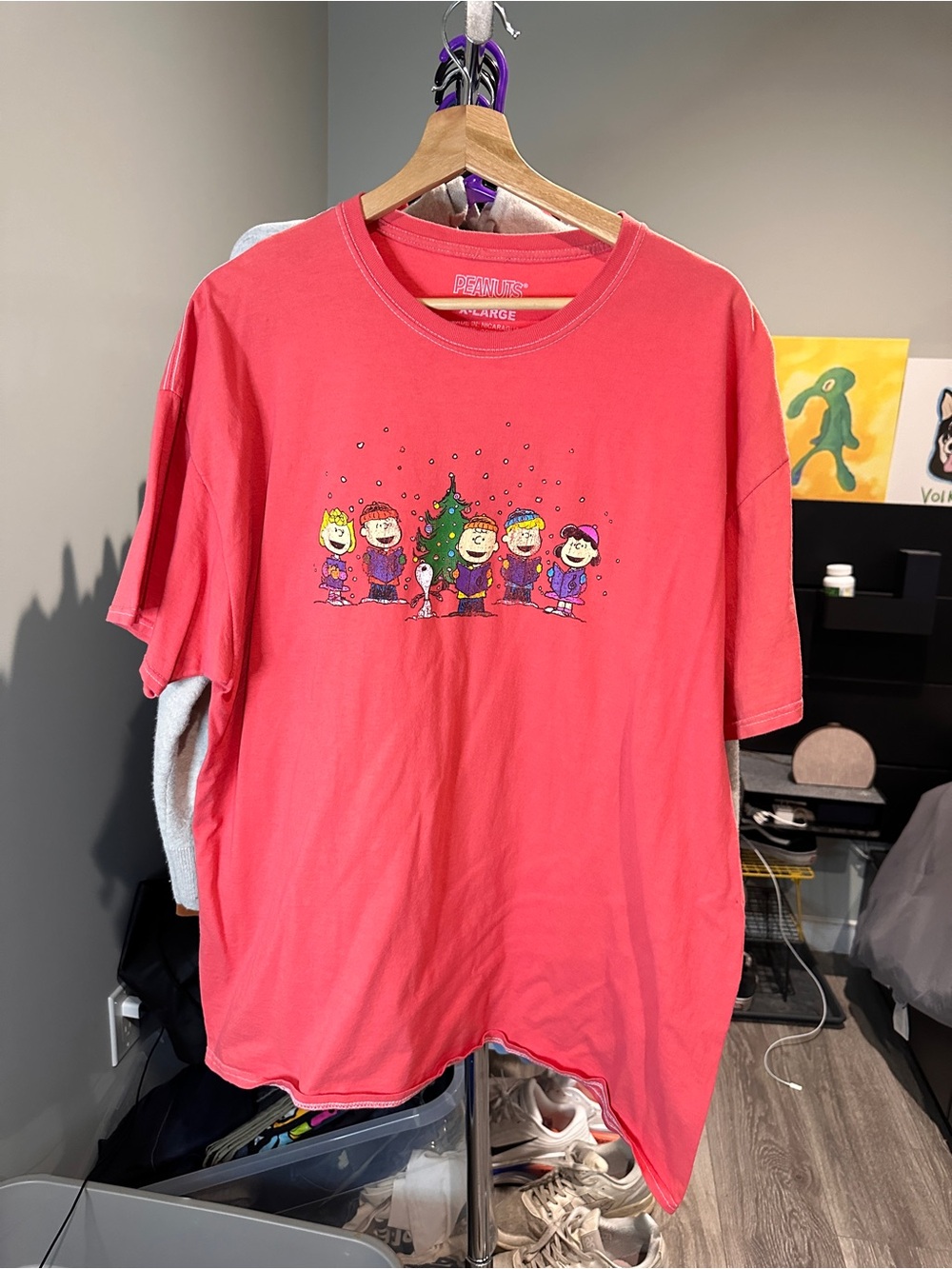 Peanuts Charlie Brown Snoopy Christmas Holiday Unisex T-Shirt Size XL Pre-Owned